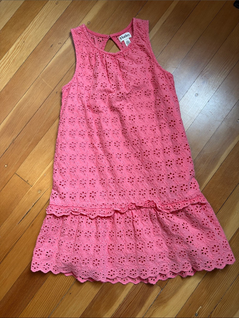 Hatley Coral Pink Eyelet Sleeveless Dress